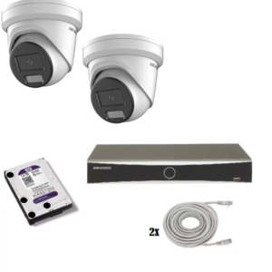 Hikvision beveiligingscamera set met 2 x Hikvision DS-2CD2386G2H-IU wit