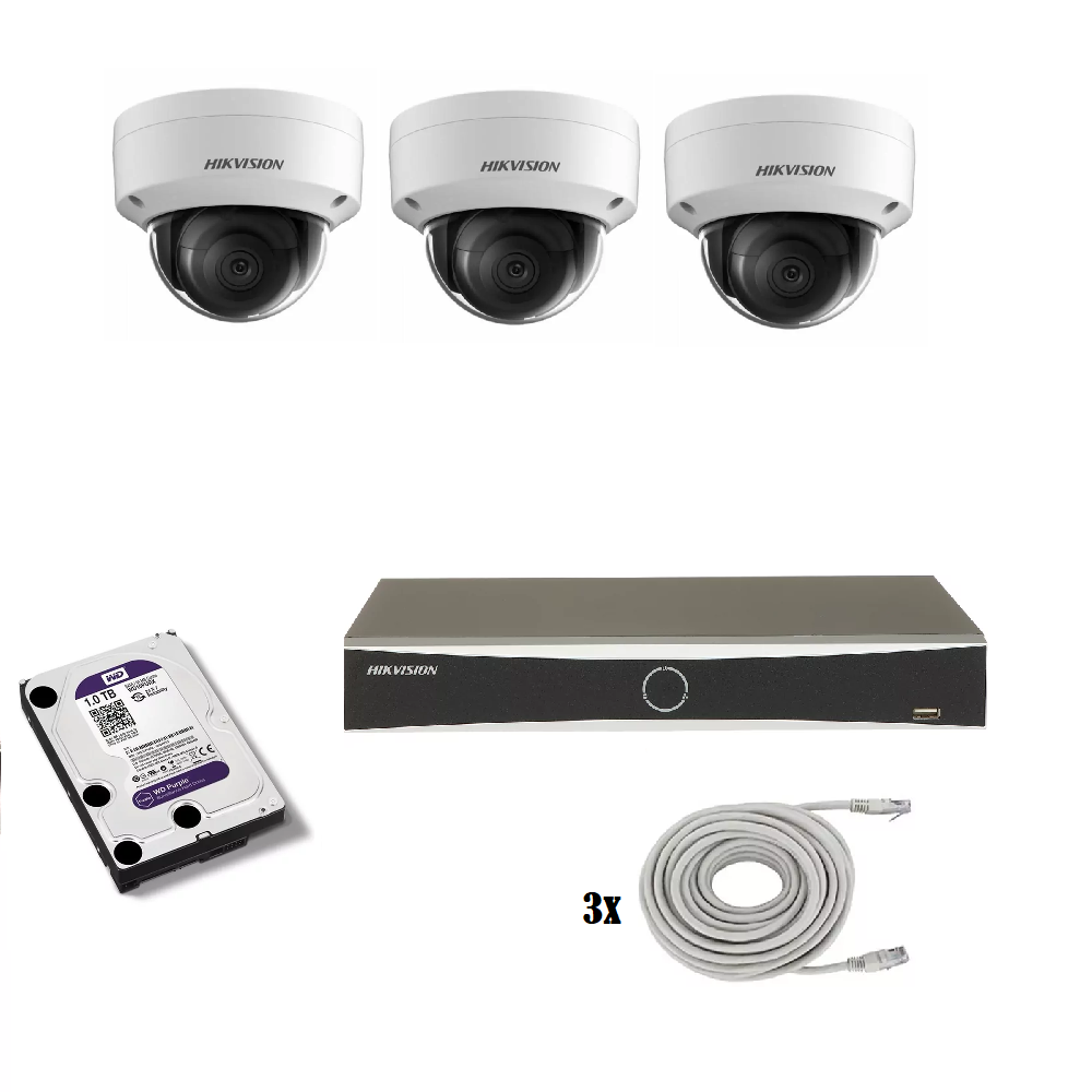 3 x DS-2CD2143G2-I beveiligingscamera's