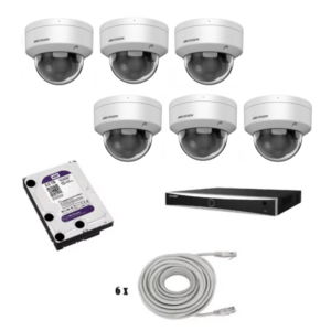 Hikvision beveiligingscamera set met 6 Hikvision DS-2CD2146G2H-ISU wit