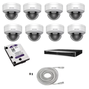 Hikvision beveiligingscamera set met 8 Hikvision DS-2CD2186G2H-ISU wit