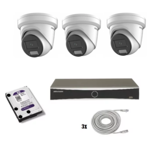 Hikvision beveiligingscamera set met 3 Hikvision DS-2CD2346G2H-IU wit