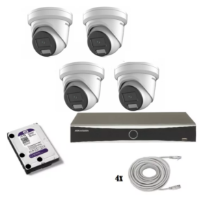 Hikvision beveiligingscamera set met 4 Hikvision DS-2CD2346G2H-IU wit