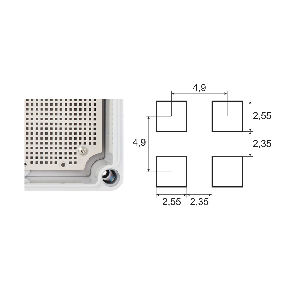 Pulsar AWB382813 Waterdichte ABS-behuizing IP66 - 380x280x130mm - Afbeelding 4