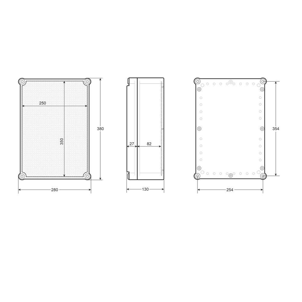 Pulsar AWB382813 Waterdichte ABS-behuizing IP66 - 380x280x130mm - Afbeelding 8