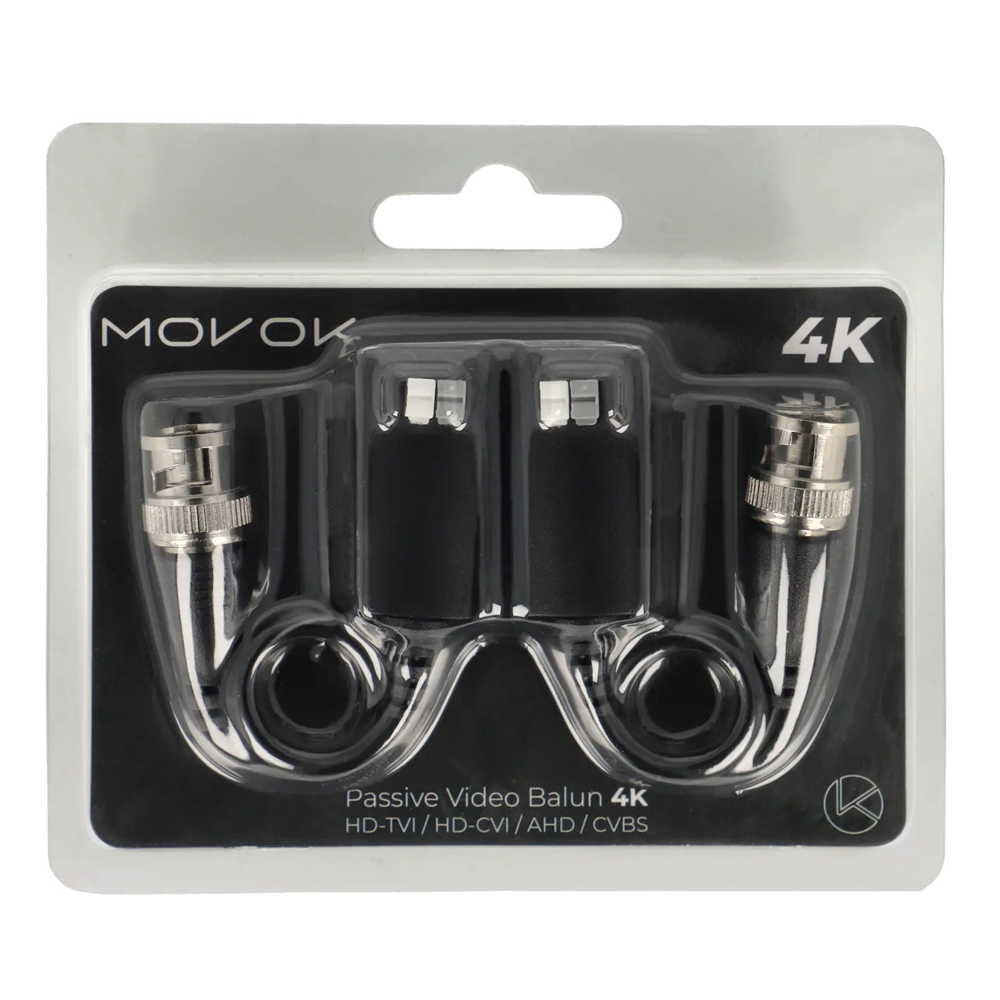 MOVOK VK-BALUN-4K Passieve Video Balun 2-Pack - Ondersteuning tot 4K
