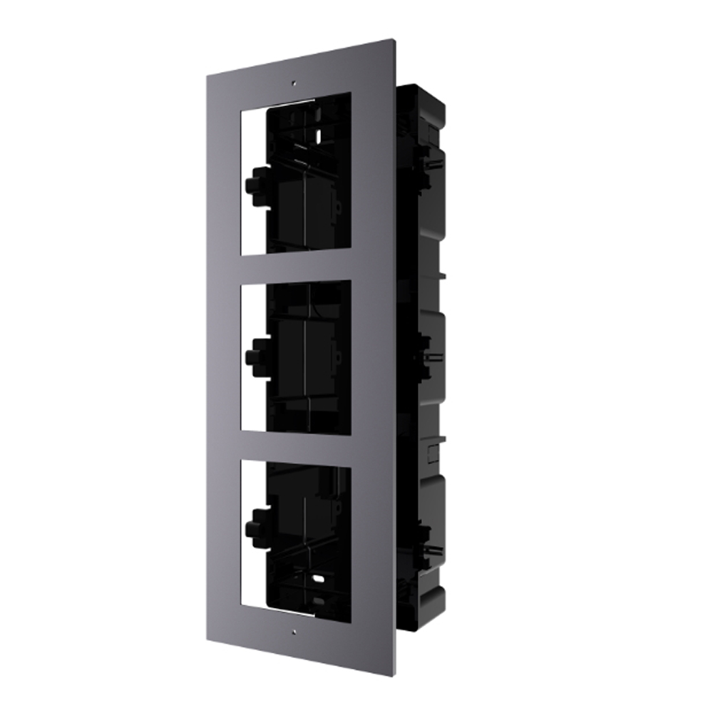 Hikvision DS-KD-ACF3/S Roestvrijstalen Coverplaat & 3-Module Montager Frame